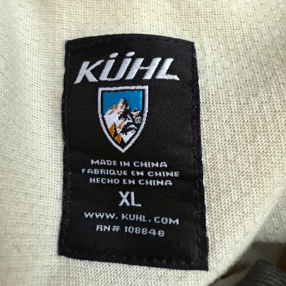 Kuhl Airkraft Roll Tab Button Down Long Sleeve Shirt Men's XL Ivory Outdoor Dad - Picture 14 of 16